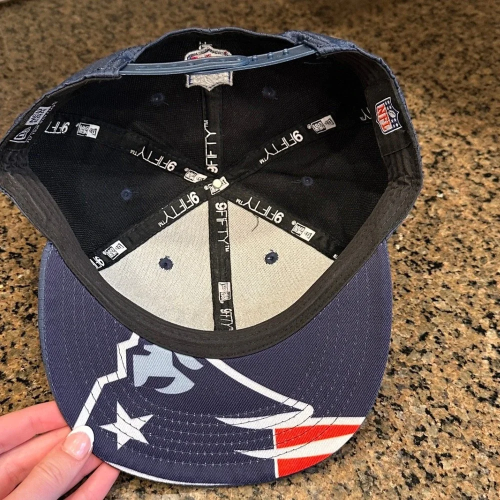 New England Patriots New Era 9FIFTY Snapback Hat OSFM Navy Blue‎ Polyester
